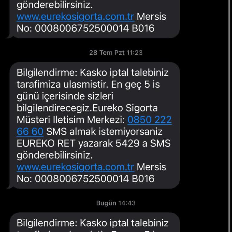 Eureko Sigorta'dan Cevapsız İptal Talebi Ve Ödenmeyen Tazminat