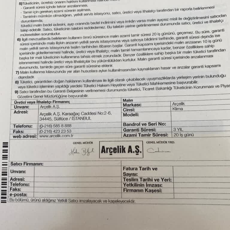 Arçelik Klimadan Verim Alamıyoruz, Sorun Çözülmüyor