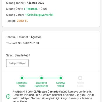 Trendyol'dan Sipariş Verdiğim Mama 11 Gündür Teslim Edilmedi, Mağduriyetim Giderilmiyor