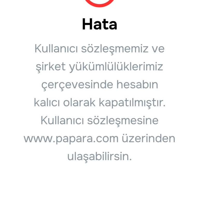 Papara Hesabım Kapandı, 6000 TL Bakiyem 3 Haftadır Ziraat Hesabıma Aktarılmadı