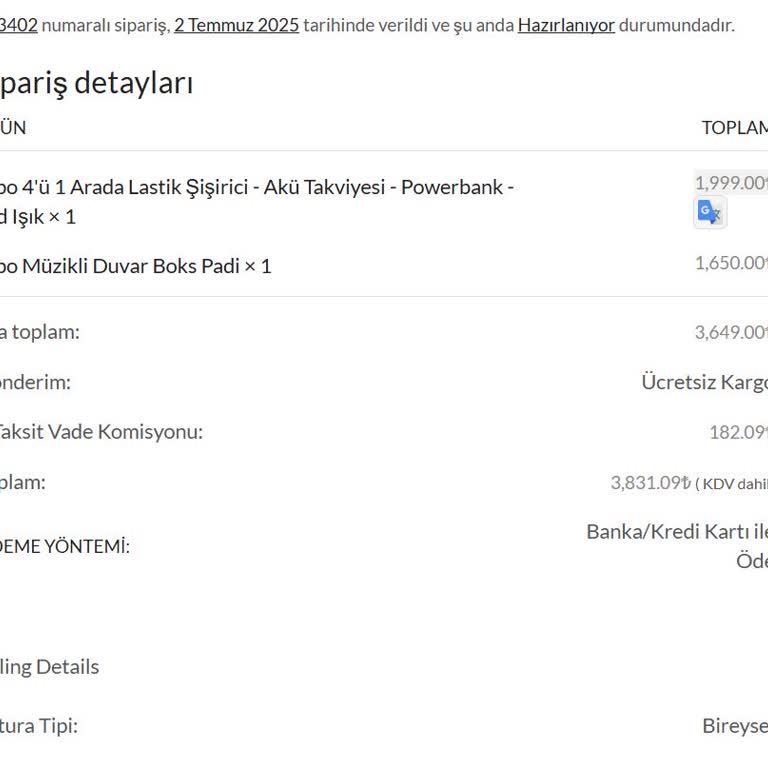 Yanlış Ürün Gönderildi Ücret İadesi Yapılmadı Ve Firmaya Ulaşılamıyor