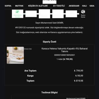 İptal Edilen Ve Teslim Edilmeyen Siparişlerde Eksik İade Ve Yetersiz Müşteri Hizmeti