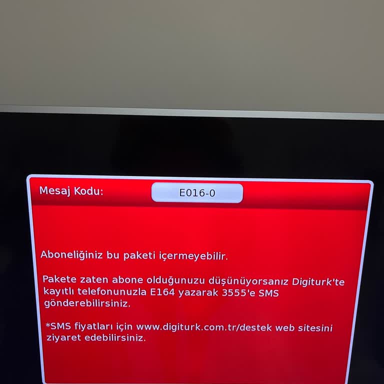 BeIN Connect Digiturk Aboneliğinde E16.0 Hatası Ve Müşteri Hizmetlerine Ulaşılamıyor