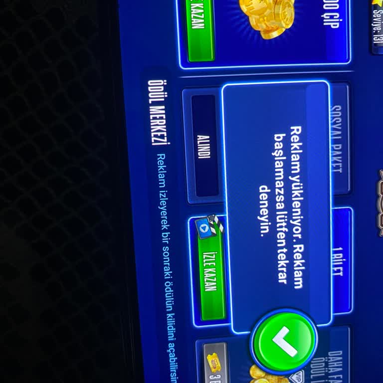 Reklam İzleyerek Çip Kazanamıyorum Hata Mesajı Sürekli Çıkıyor