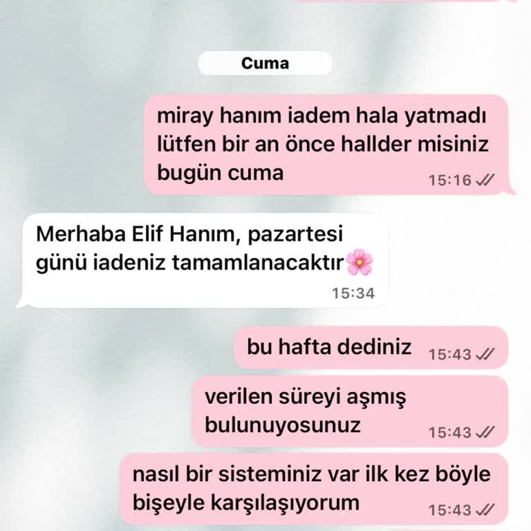 İade Ücretim 14 İş Günü Geçmesine Rağmen Ödenmedi, Mağduriyetim Giderilmiyor