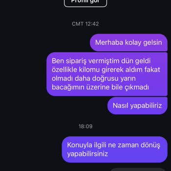 Yanıltıcı Beden Tablosu Ve İade Taleplerine Cevap Verilmiyor