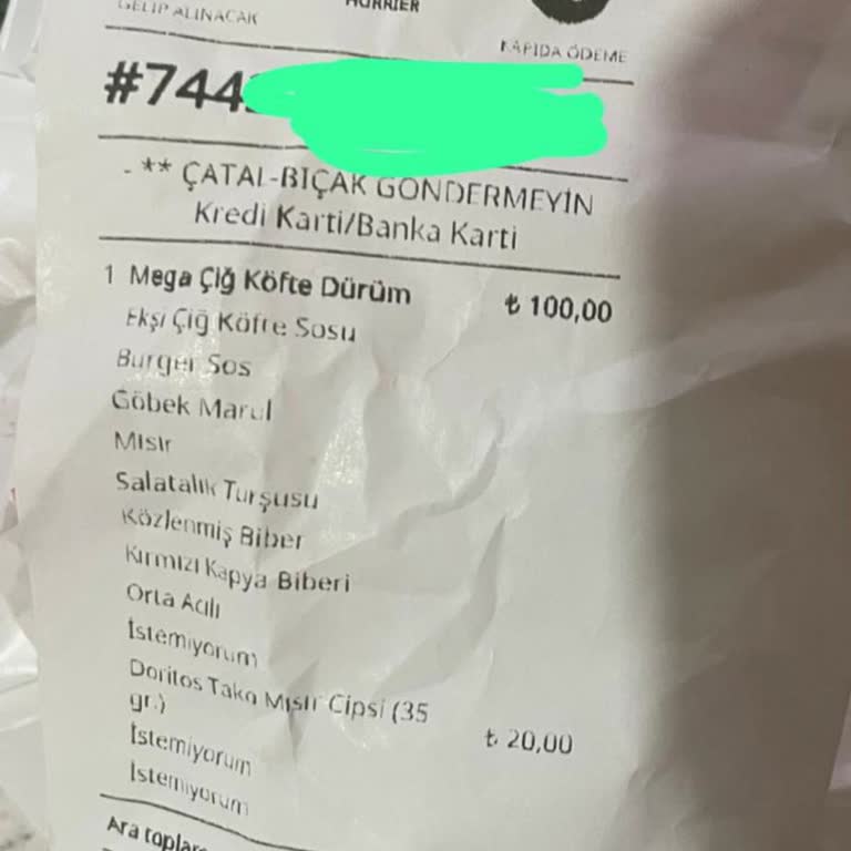 Çiğ Köfte Dürümde Cam Parçası Çıktı, Sağlığım Tehlikeye Girdi