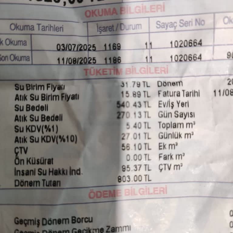 Su Ve Atık Su Faturasında Yüksek Bedeller Ve Şeffaf Olmayan KDV Uygulaması Mağduriyeti