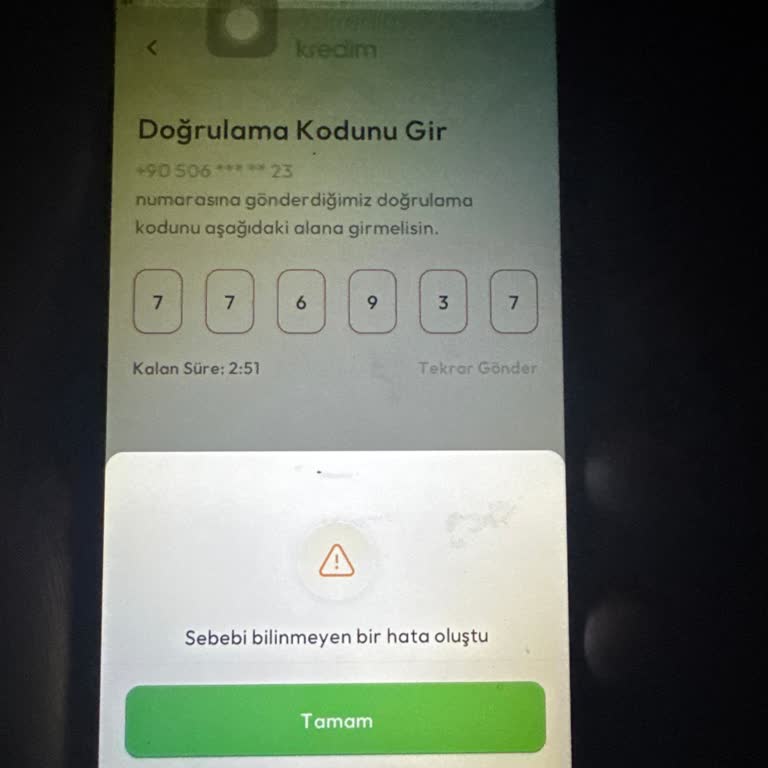 Kredim Uygulamasında Şifre Doğru Olmasına Rağmen Hesaba Erişim Sağlanamıyor