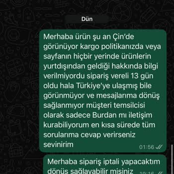 İptal Edilemeyen Sipariş Ve İade Talebime Yanıtsız Kalan Firma