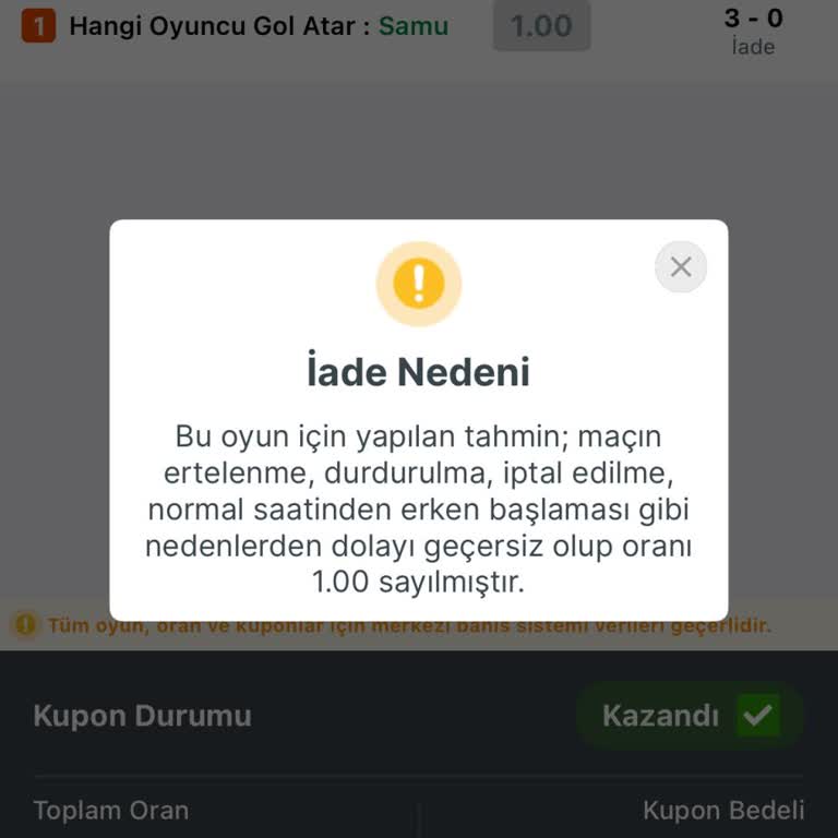 Kazanan Bahisimin Haksız Şekilde İade Edilmesi Ve Yetersiz Açıklama
