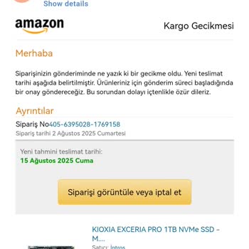 Amazon Siparişim Teslim Edilmiyor, Stok Bilgileri Çelişkili