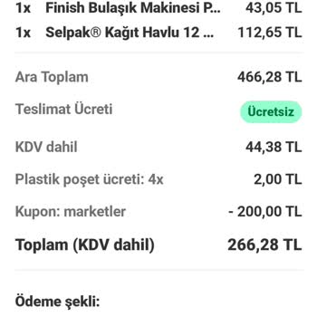 Yemeksepeti Market Eksik Ürün Teslimatı ve İade Sorunu Yaşıyorum