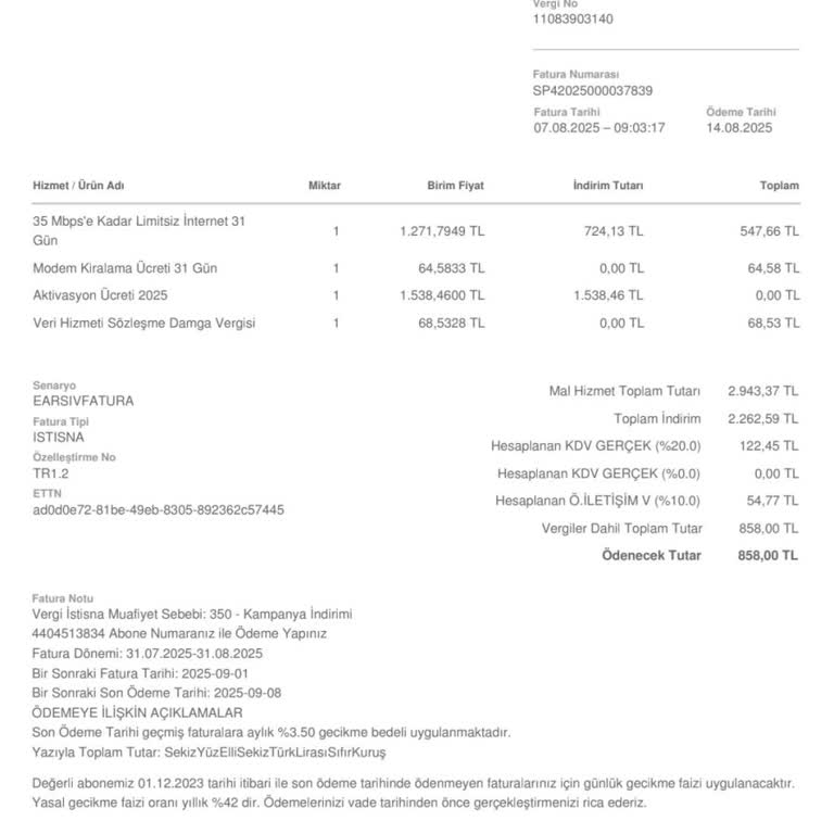 Fatura Belirsizliği Ve Müşteri Hizmetlerine Ulaşılamıyor