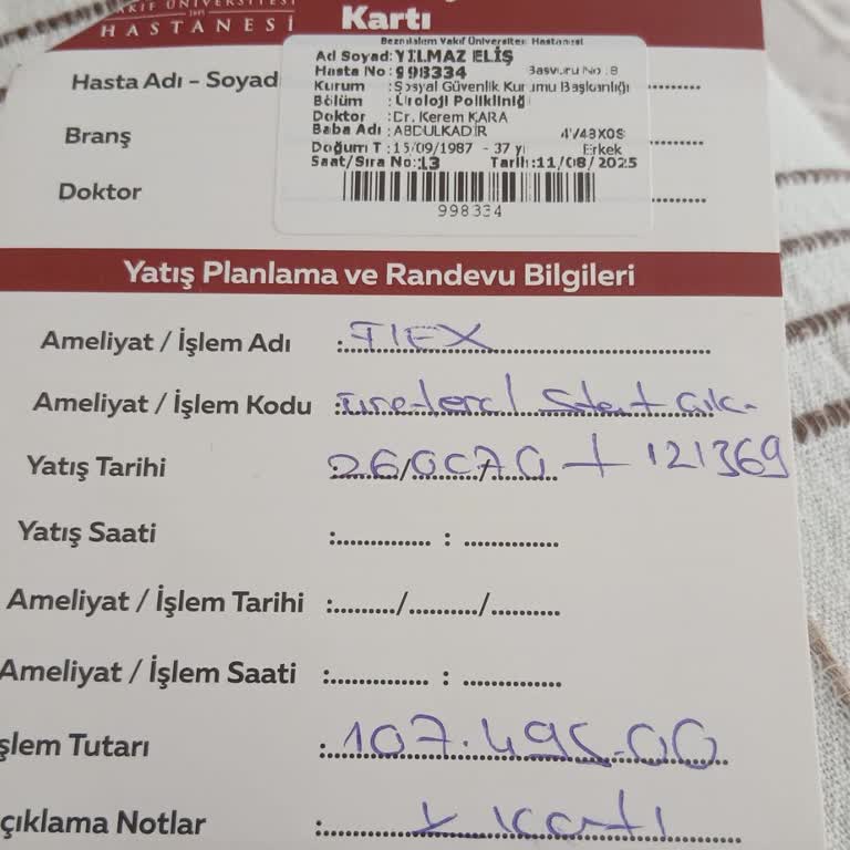 Vakıf Hastanesinde Ameliyat Ücretine Yetersiz Maddi Destek Hayal Kırıklığı