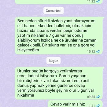 Nikah Hediyeliklerim Teslim Edilmedi, Ücret İadesi Yapılmıyor