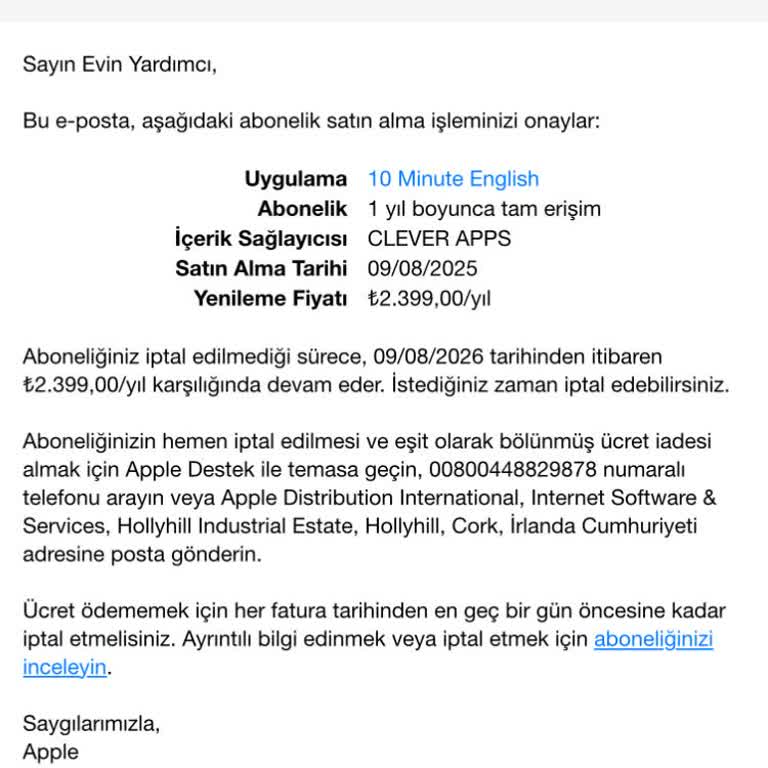 Apple Üzerinden Onaysız Abonelik Ücreti Ve İade Sorunu