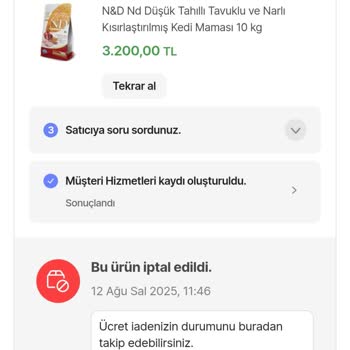 Hepsiburada Nd Kısır Kedi Maması Tavuklu Narlı Şikayeti