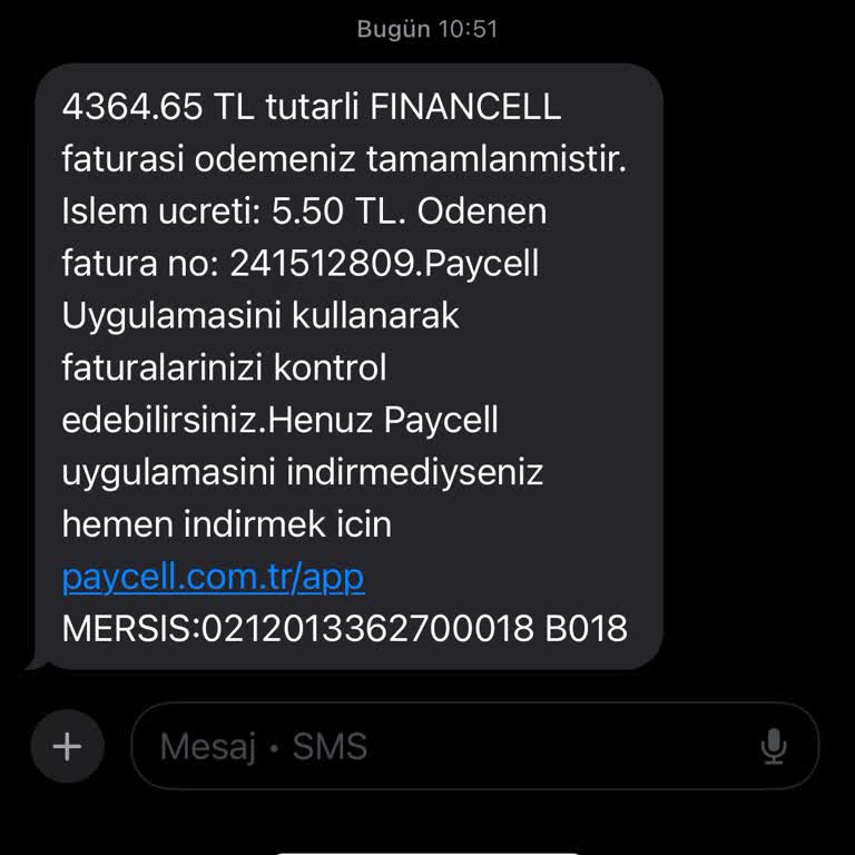 Bilgim Dışında Paycell'den Fatura Ödeme Mesajları Alıyorum