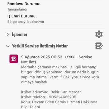Garanti Kapsamındaki Çamaşır Makinesi Lastiği İçin Ücret Talep Edilmesi Ve Mağduriyet