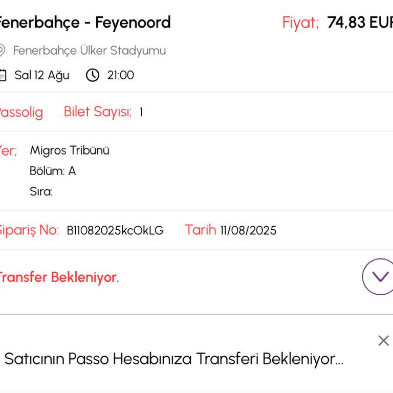 Satın Alınan Maç Bileti Teslim Edilmedi, Canlı Destek Yanıt Vermiyor