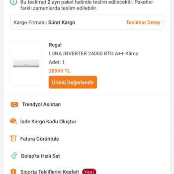 Yanlış Klima Gönderimi Sonrası Trendyol’dan Çözüm Bekliyorum