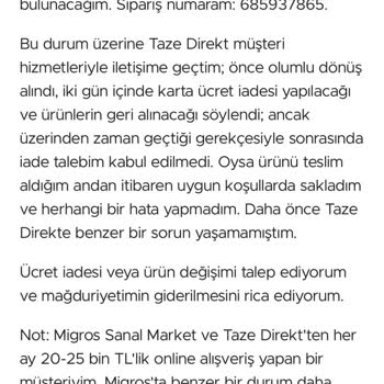 Son Kullanma Tarihi Geçmemiş Tavuk Bozuk Çıktı İade Reddedildi