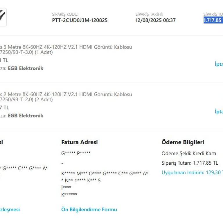 İptal Edilen Siparişimde Geciken İade Ve Ulaşılamayan Müşteri Hizmetleri