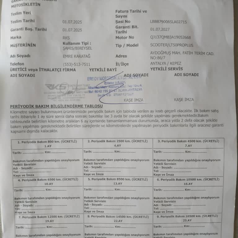 Yeni Alınan Scooter Arızası Ve Uzun Süren Servis Mağduriyeti