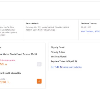 Hızlı Teslimat Ücreti Ödememe Rağmen Siparişim Stokta Var Görünüp İptal Edildi