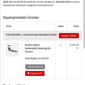 Kısa Sürede Yırtılan Şezlong İçin Garanti Ve Değişim Talebi