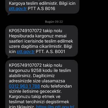 PTT Kargo Teslimat Yapılmadı İletişim Kurulmadı Mağduriyet Yaşadım
