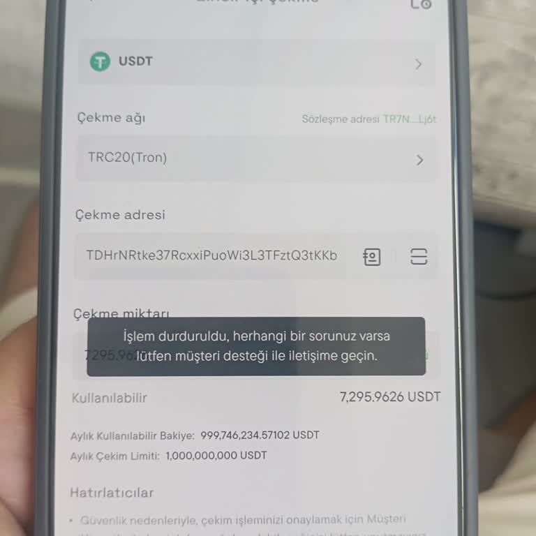Cointr Hesabımdaki USDT Bakiyesi Bloke Oldu, İşlem Yapamıyorum