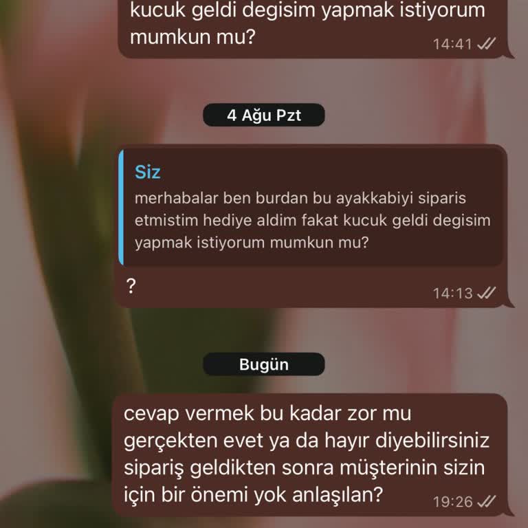 Ayakkabı Dar Geldi Değişim Talebime 10 Gündür Yanıt Alamıyorum