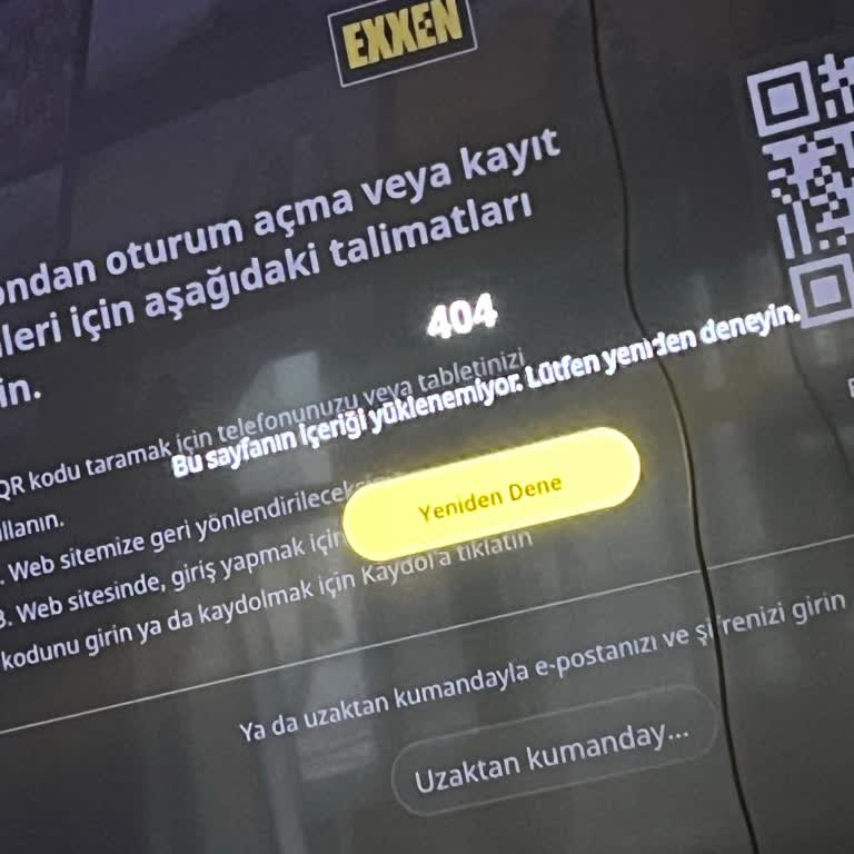 Exxen Üyeliğinde İlk Günden Sürekli 404 Hatası Sorunu