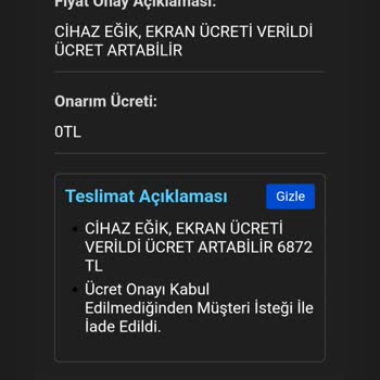Garanti Kapsamındaki Tuş Arızası İçin Yüksek Ücret Talebi Ve Çözüm Sunulmaması