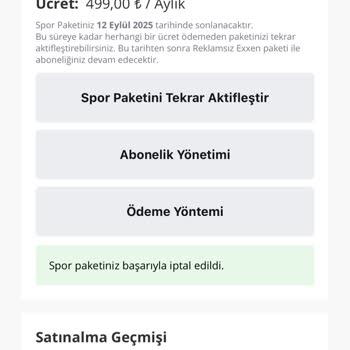 Ücretini Ödediğim Spor Paketine Erişemiyor, İade Talep Ediyorum