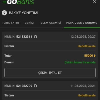 GOBahis Para Çekme Talebim Günlerdir Sonuçlanmıyor Ve Net Bilgi Verilmiyor