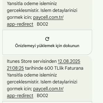Onayım Dışında 3000 TL İtunes Ücreti Ve Yetersiz Müşteri Hizmeti