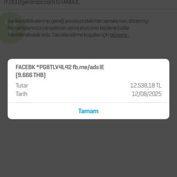 3D Güvenlik Olmadan Yapılan Yüksek Tutarlı Harcama Mağduriyeti