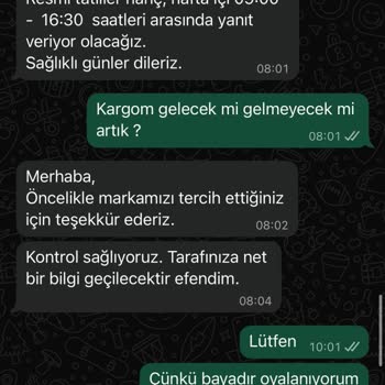 Ecrou Siparişim 19 Gündür Teslim Edilmedi İptal Ve İade Yapılamıyor