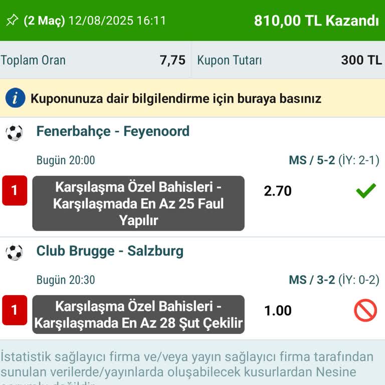 Maç İptali Sonrası Kupon Oranım Düşürüldü, Mağdur Oldum