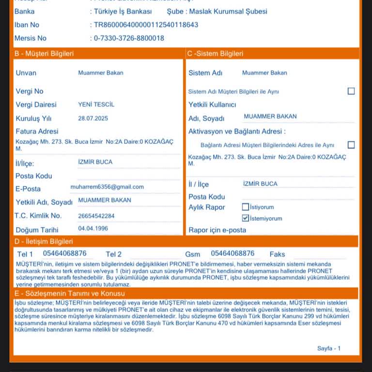 Pronet Alarm Sistemi İptalinde Yüksek Cayma Bedeli Ve İlgisiz Müşteri Hizmetleri