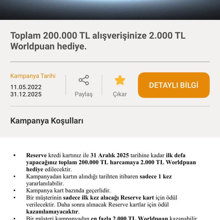 Kampanya Şartları Yerine Getirilmesine Rağmen Worldpuanlar Yüklenmedi