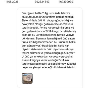 Hepsiburada Ve Satıcı İade Sürecinde Mağduriyet Ve Ek Kargo Ücreti