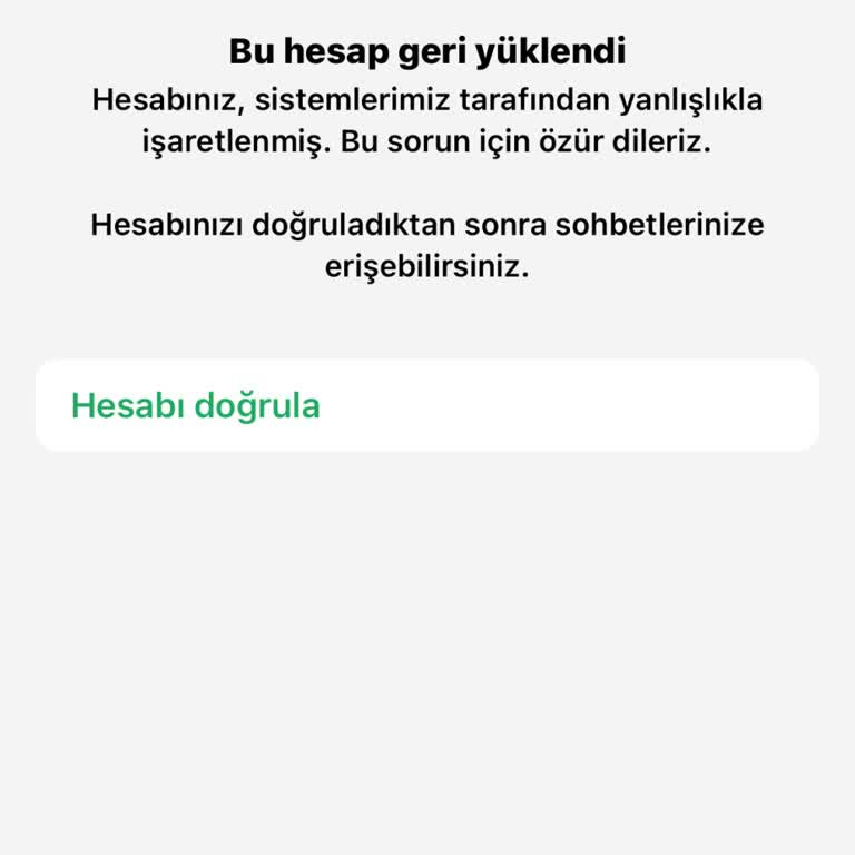 WhatsApp Hesabım Tekrar Sebepsiz Kapatıldı Bilgilendirme Yapılmıyor