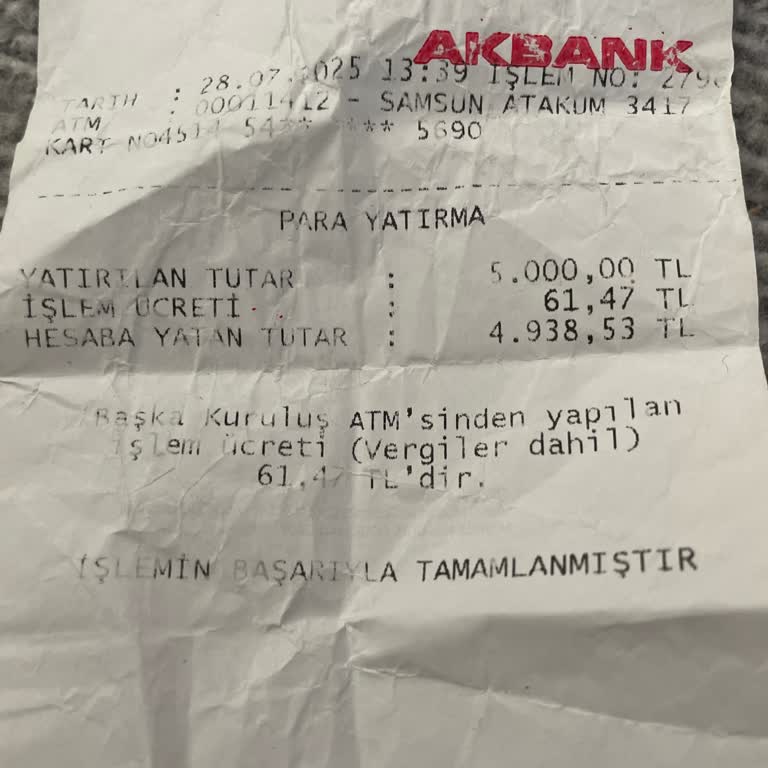 ATM'de Yatırılan Paranın Hesaba Geçmemesi Ve Mağduriyet