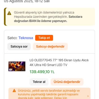Teslim Edilmeyen TV İçin Para İadesi Yapılmıyor, Mağdur Edildim
