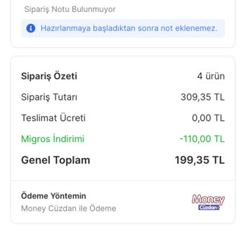 Migros İptal Edilen Siparişte Kullanılan İndirim Kuponum Geri Yüklenmedi