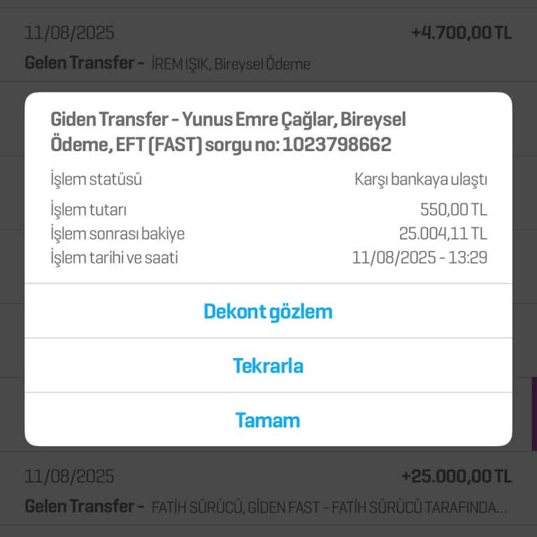 Yanlış EFT Sonrası Para İadesi Sorunu Yaşıyorum